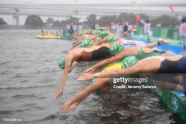 The Start Of The Women'S Triathlon At Tokyo 2020 Olympics Today....Evening Standard Picture. 26-July-2021