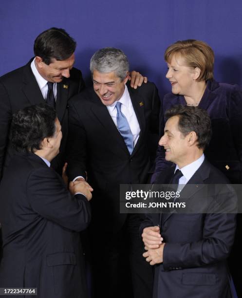 European Commission President Jose Manuel Barroso, French President Nicolas Sarkozy Sloven Prime Minister Borut Pahor, Portuguese Prime Minister Jose...