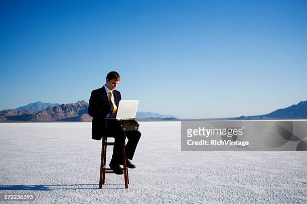 remote business - laptop desert stock pictures, royalty-free photos & images