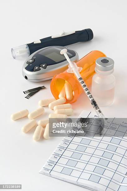 diabetic items - diabetes pills stock pictures, royalty-free photos & images