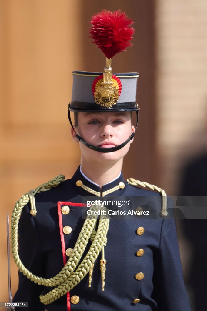 Princess Leonor Swears Allegiance To The Flag At Zaragoza Military Academy