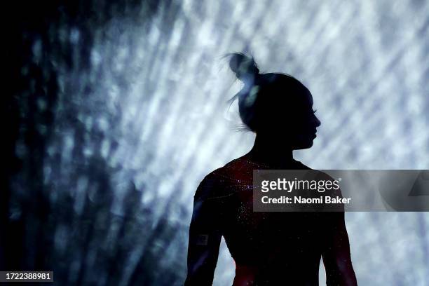 Simone Biles of Team United States walks out ahead of the Women's Vault Final on Day Eight of the 2023 Artistic Gymnastics World Championships at...