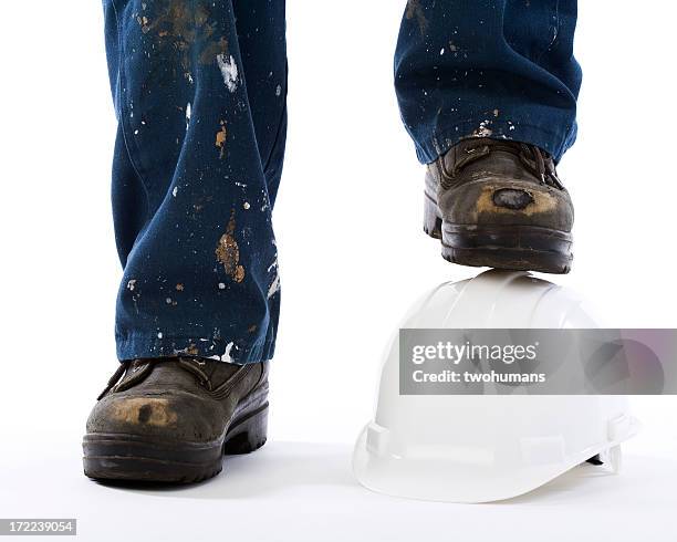 active feet - construction boots - black boot stock pictures, royalty-free photos & images