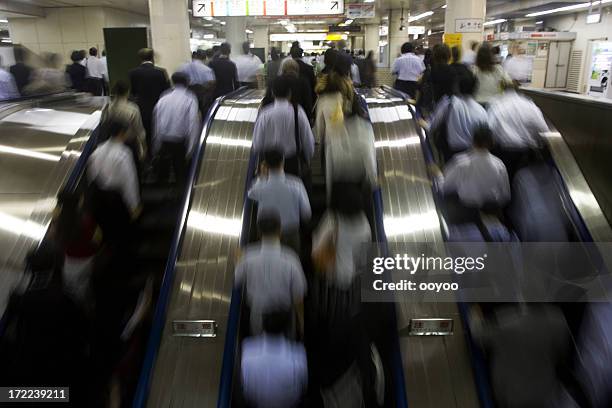 tokyo commuting scenery　 - tokyo station stock pictures, royalty-free photos & images