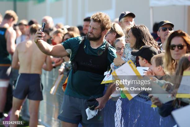 James Slipper during a Wallabies training session, at Stade Roger Baudras on October 07, 2023 in Saint-Etienne, France.