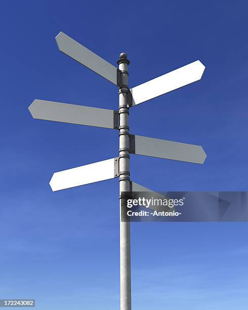 blanc panneau - indication de direction photos et images de collection