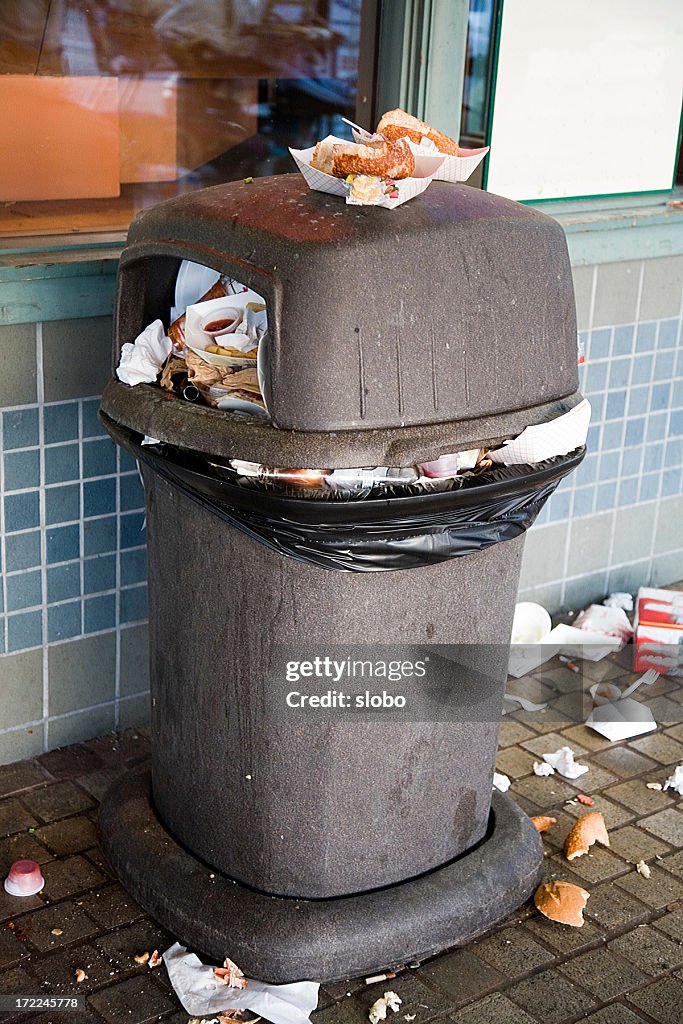 Garbage Overflow High Overflowing Garbage Can High-Res Stock Photo - Getty Images