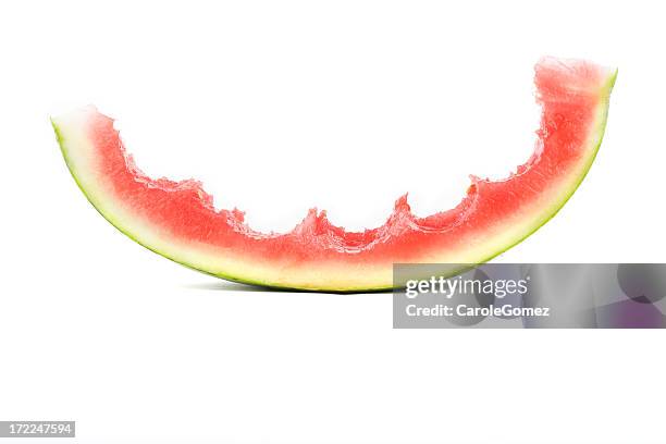 mostly eaten melon - watermelon stock pictures, royalty-free photos & images