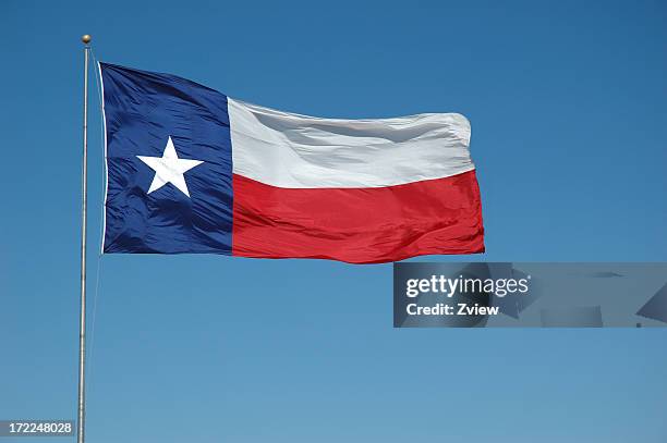 flying texas flag - texas state flag stock pictures, royalty-free photos & images