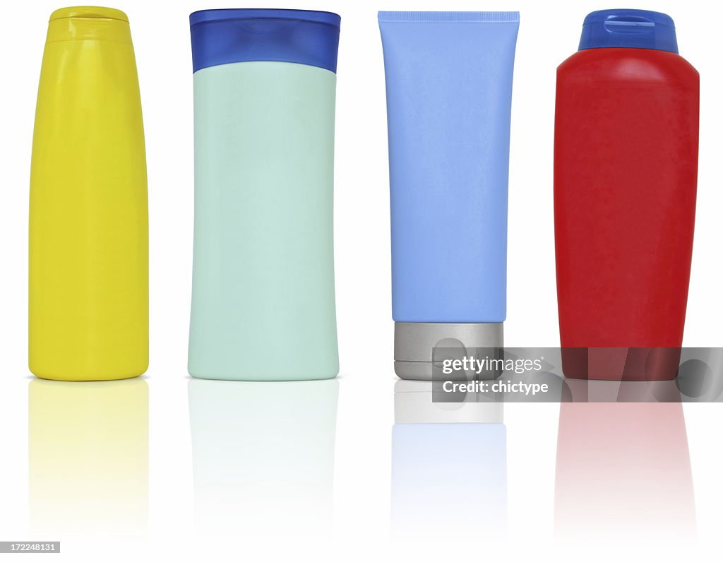 Plastic bottles and containers for cosmetics