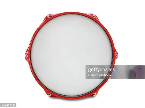 little red drum with path - drummer isolated stock pictures, royalty-free photos & images