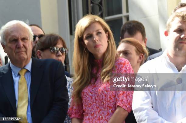 Carrie Symonds, Girlfriend Of Britain'S New Prime Minister Boris Johnson, Waits For The Prime Minister'S Arrival With Members Of Staff In Downing...