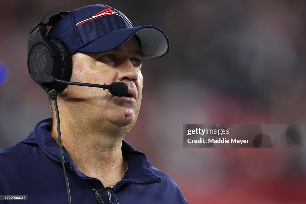 New England Patriots offensive coordinator Bill O'Brien looks on
