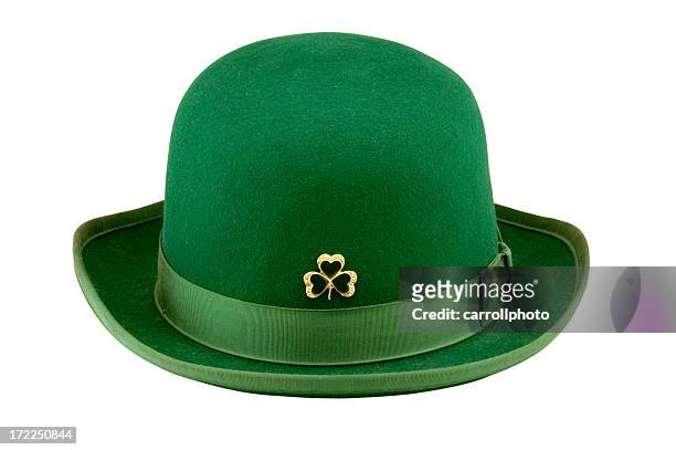 st. patrick's day bowler hat - green hat 個照片及圖片檔