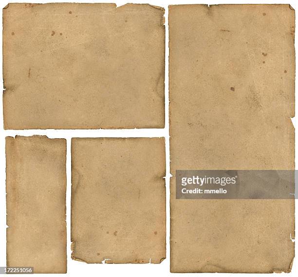 antique paper, map paper, 4 pieces - part of something bigger stock pictures, royalty-free photos & images