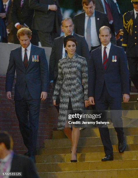 The Somme 100..The Duke And Duchess Of Cambridge And Prince Harry At The Vigil In Thiepval Last Night..Battle Of The Somme Centenary At Thiepval...