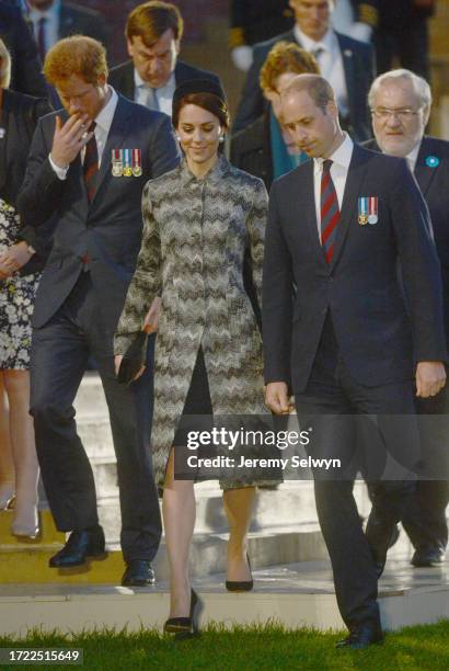 The Somme 100..The Duke And Duchess Of Cambridge And Prince Harry At The Vigil In Thiepval Last Night...Battle Of The Somme Centenary At Thiepval...