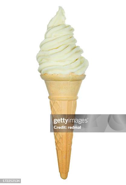 whirly vanilla ice cream - cornet stock pictures, royalty-free photos & images