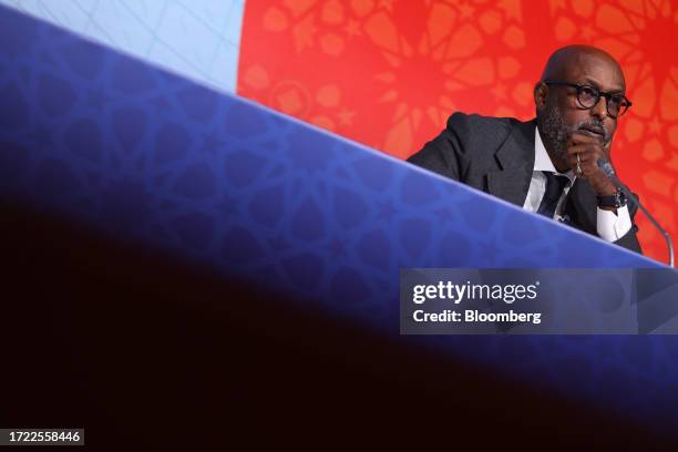 Abebe Selassie, director of Africa at the International Monetary Fund , during a briefing at the annual meetings of the International Monetary Fund...