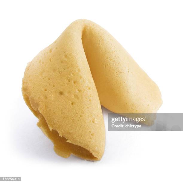 chinese fortune cookie - chinese takeout white background stock pictures, royalty-free photos & images