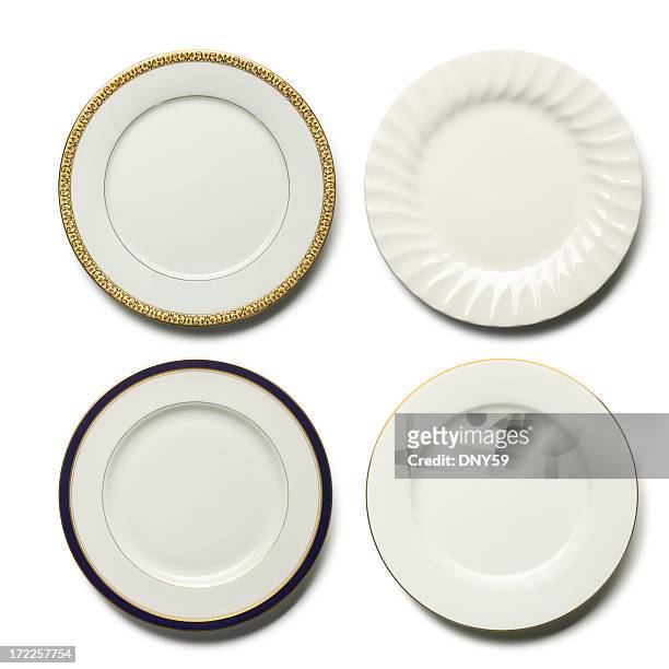 dinner plates - plate stockfoto's en -beelden