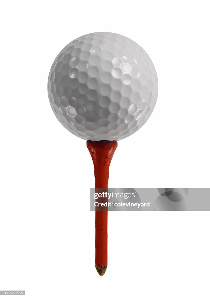 Golf Ball on Red tee