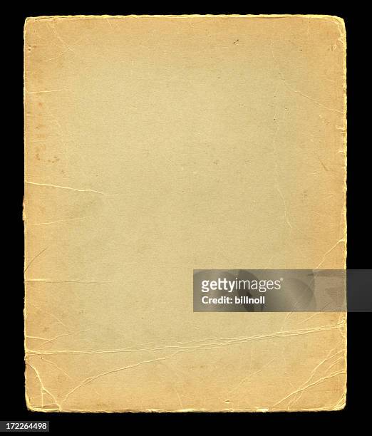 distressed cardstock on black background texture - crumpled stock pictures, royalty-free photos & images