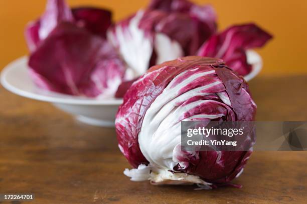 radicchio on the counter - radicchio stock pictures, royalty-free photos & images