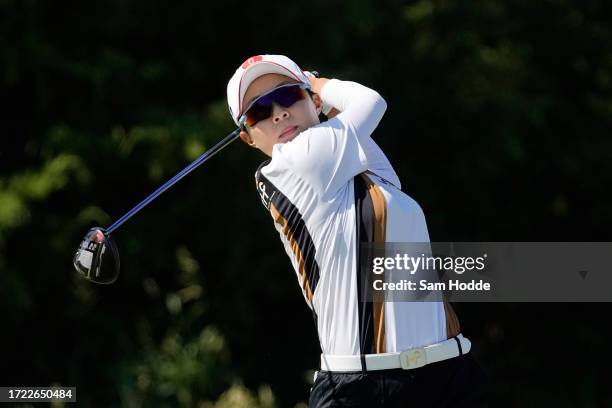 Hyo Joo Kim of South Korea plays her shot from the fourth tee during the third round of The Ascendant LPGA benefiting Volunteers of America at Old...