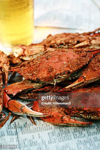 steamed crabs - blue crabs stock pictures, royalty-free photos & images