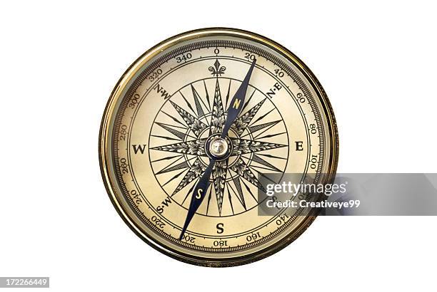 vintage kompass - kompas stock-fotos und bilder