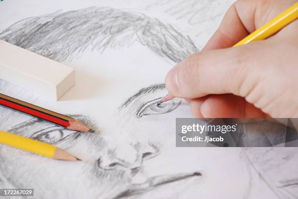 sketch5 - human face drawing stock pictures, royalty-free photos & images
