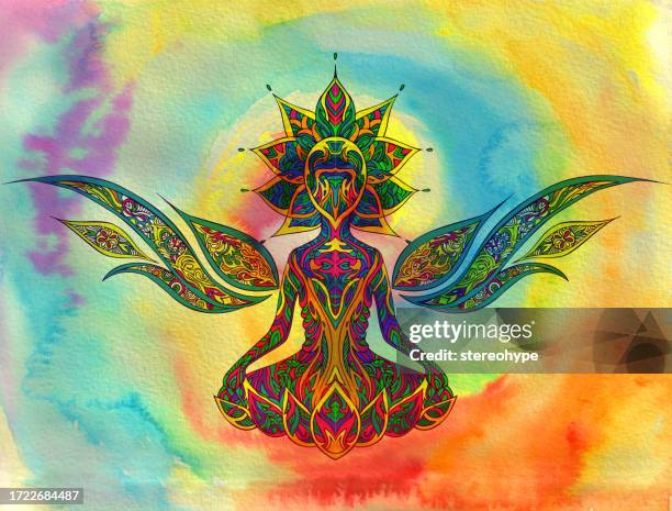 rainbow ascension - aztec pattern stock illustrations