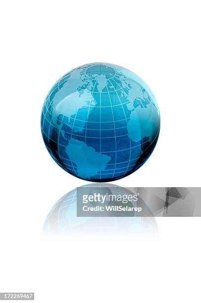 blue earth - planet earth on white stock pictures, royalty-free photos & images