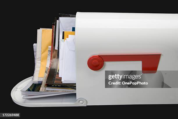 mailbox and mail—side - junk mail stock pictures, royalty-free photos & images