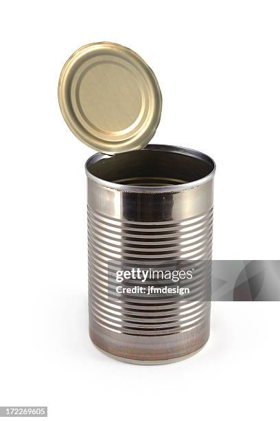 empty metallic open can - open tin can stock pictures, royalty-free photos & images