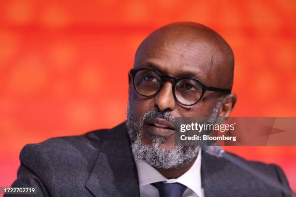 Abebe Selassie, director of Africa at the International Monetary Fund , during a briefing at the annual meetings of the International Monetary Fund...