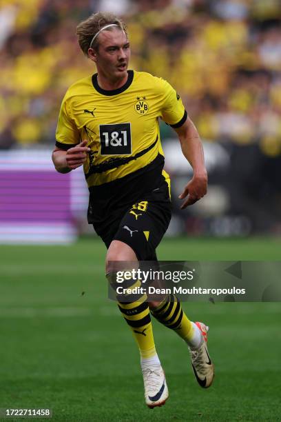 Julian Brandt of Borussia Dortmund in action during the Bundesliga match between Borussia Dortmund and 1. FC Union Berlin at Signal Iduna Park on...