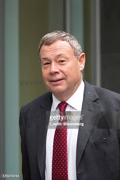 Ian Hannam, former global chairman of equity capital markets at JPMorgan Chase & Co., arrives to give evidence at the High Court in London, U.K., on...