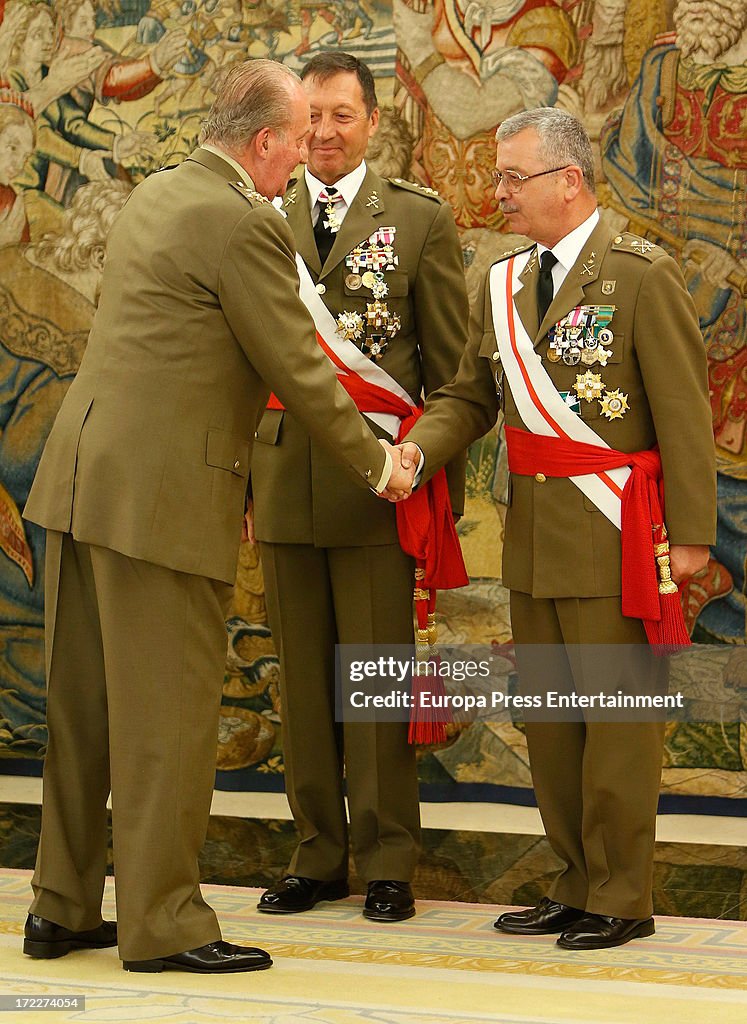 King Juan Carlos of Spain Attend Several Audiences at Zarzuela Palace