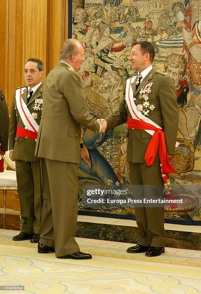 King Juan Carlos of Spain Attend Several Audiences at Zarzuela Palace