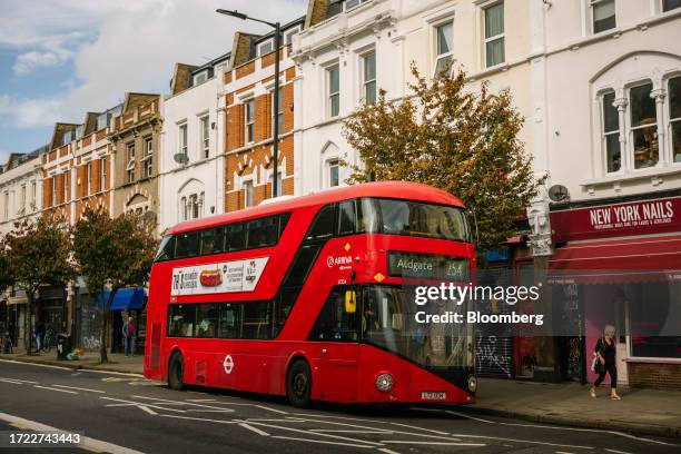 Double-decker passenger bus, operated by Arriva, on number 254 bus route in London, UK, on Friday, Oct. 13, 2023. I Squared Capital is nearing a deal...