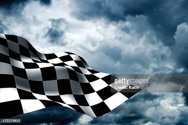 checkered flag - grand prix motor racing stock pictures, royalty-free photos & images