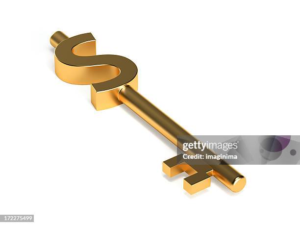 dollar shaped key i (with clipping path) - dollar sign key stock pictures, royalty-free photos & images