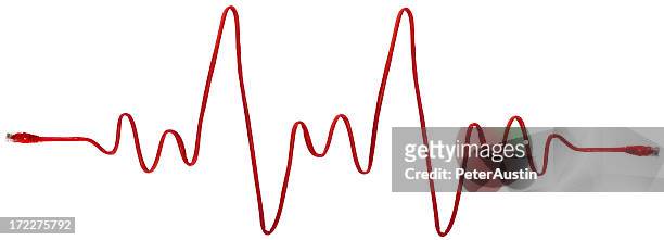 network heartbeat (xxxlarge) with clipping path - telefoondraad stockfoto's en -beelden