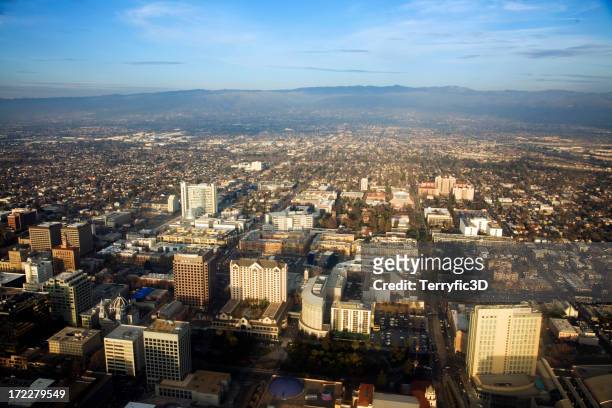 downtown san jose, california in silicon valley - birthplace of silicon valley stockfoto's en -beelden