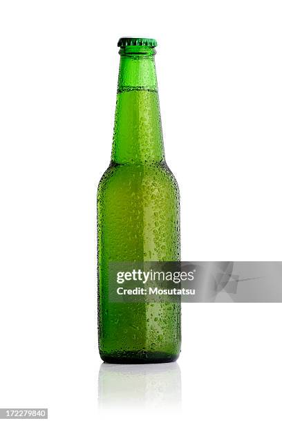 green beer bootle - beer bottle stock pictures, royalty-free photos & images