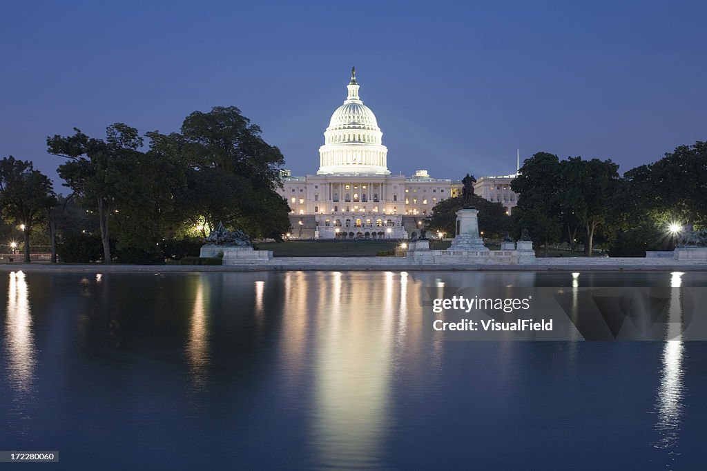 US Capitol at Dusk with Reflection
