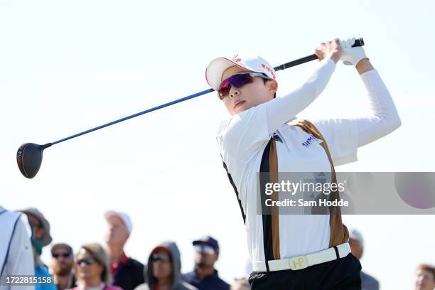 Hyo Joo Kim of South Korea plays her shot from the first tee during the third round of The Ascendant LPGA benefiting Volunteers of America at Old...