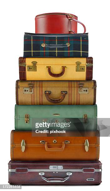 luggage tower - vintage luggage stock pictures, royalty-free photos & images